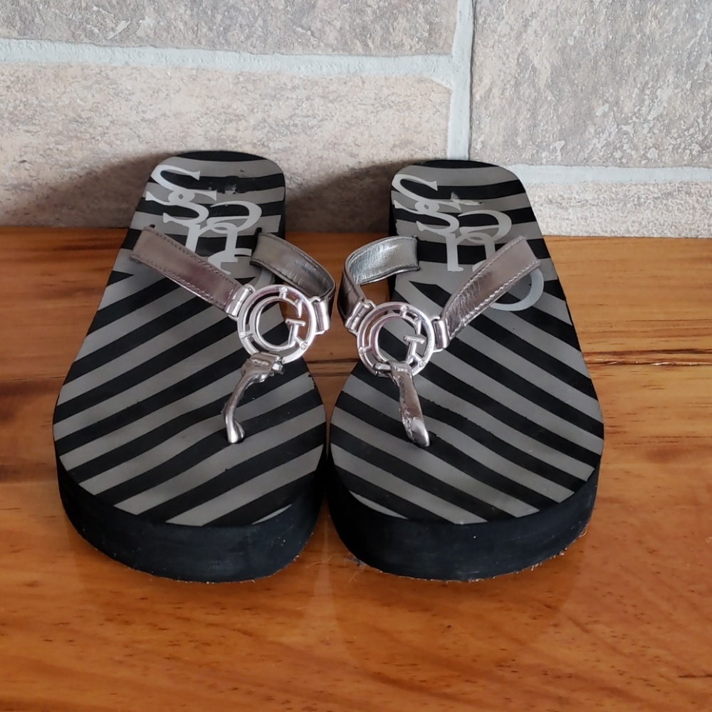 Guess wedge flip flops